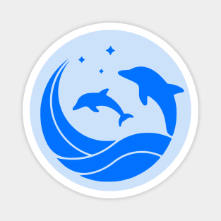 Dolphins Jumping Waves Magnet